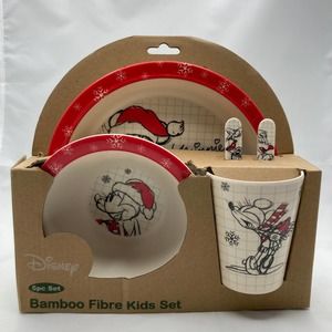 Disney Bamboo 5 piece dinnerware set holiday Minnie Mouse